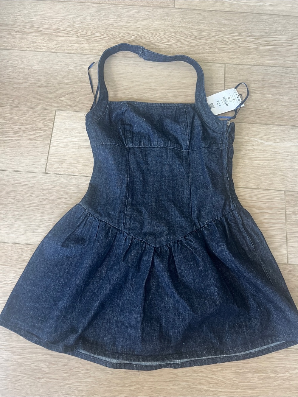 Bershka Dark Denim Corset Dress